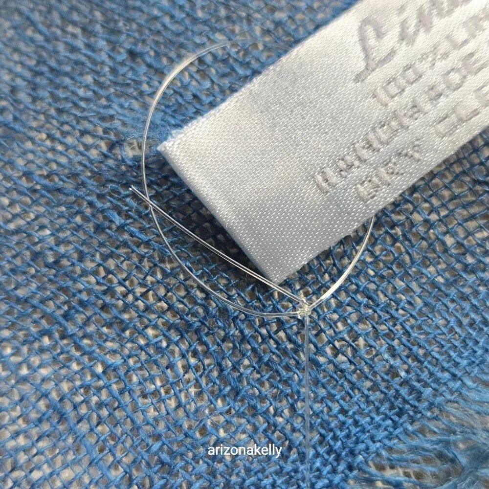 NWOT Linen Scarf Tie Dye Denim Blue & Ivory